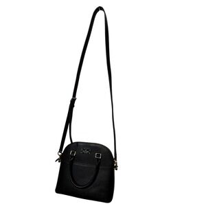 Kate Spade New York‎ Black Pebbled Leather Dome Satchel Crossbody Bag Purse